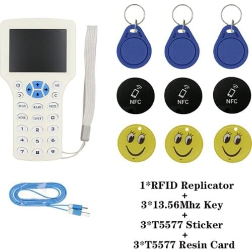 English RFID ID125KHZ Card Reader Encryption Program Crack Version Of Access Card Duplicator NFC IC 13.56 MHZ Card Writer