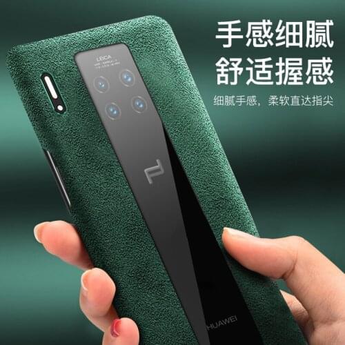 2020 New Luxury Genuine Natural Chamois Leather Skin Villi Back Cover Phone Case For Huawei Mate30 Mate 30 RS Porsche Design
