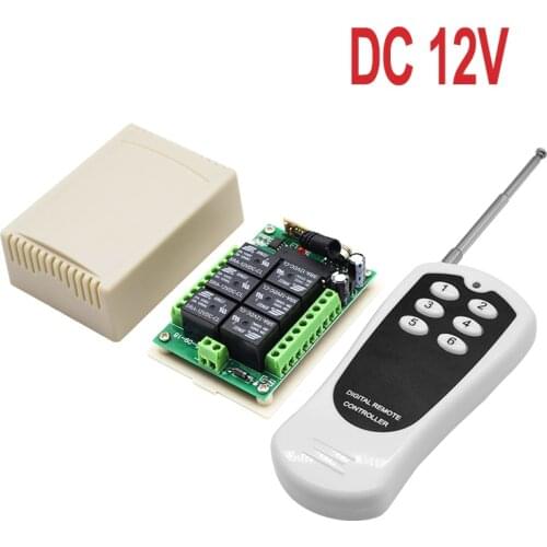 DC 12V 24V 6 CH Channels 6CH RF Wireless Remote Control Switch Remote Control System receiver transmitter 6CH Relay 433 MHz