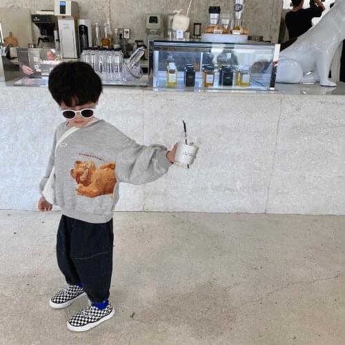 2021 Autumn New Kids Sweatshirts 2-8 Years Baby Boys Cartoon Casual Hoodies Korean Loose Cotton Pullovers For Boys Kids Clothing