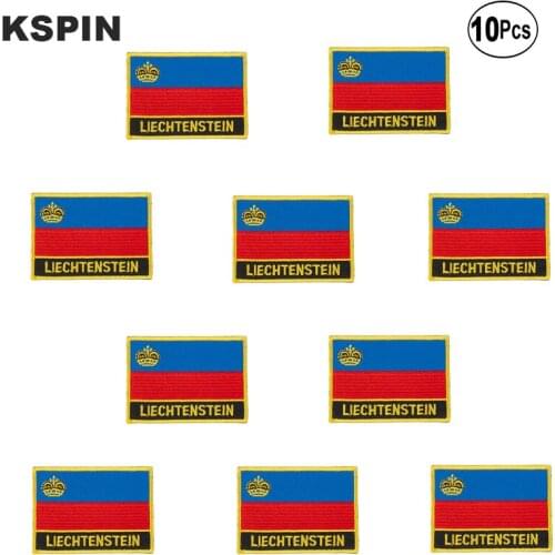Liechtenstein Flag Embroidery Patches Iron on Saw on Transfer patches Sewing Applications for Clothes in Home&Garden