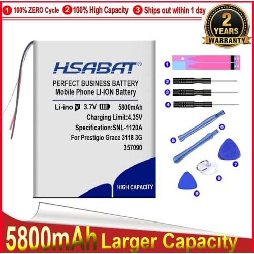 HSABAT 0 Cycle 5800mAh 318292 Battery for Prestigio Grace 3118 3G PMT3118 Tablet 7" High Quality Replacement Accumulator