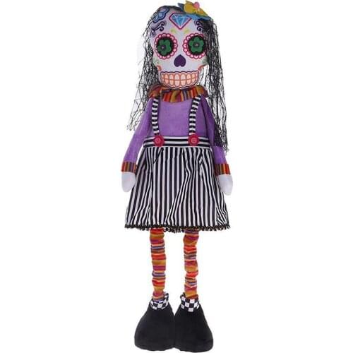 Halloween Decorate Props Ornaments Hallowmas Artificial Skull Skeleton Ghost Dolls Hanging Ornament Decoration Party Supplies