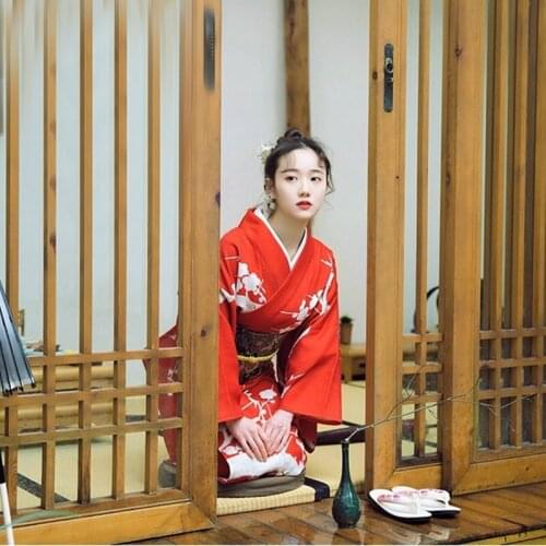 Japanese kimono With Obi traditional dress cosplay female yukata women haori Japan geisha costume obi kimonos woman Cosplay