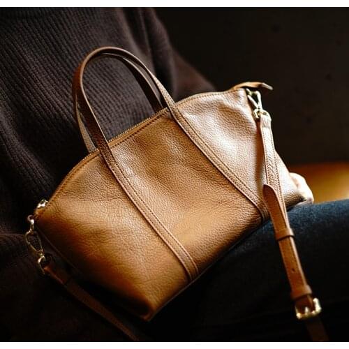 Classic Design Practical Original Retro Womens Handbag Soft Head Layer Cowhide Mobile Phone Bag Shoulder Crossbody Bags