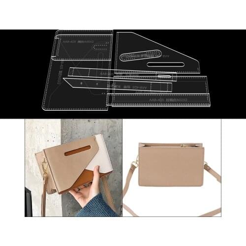 Handmade Leather Goods Leather Leather Art Layout Drawings Diy Design Small Square Bag Shoulder Messenger Bag Acrylic Paper Patt