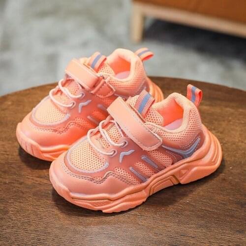 Baby Toddler Air Mesh Sneakers for Kids Girls Boys Autumn White Breathable Running Shoes Children Rubber Orange Sport Shoes 3-6Y