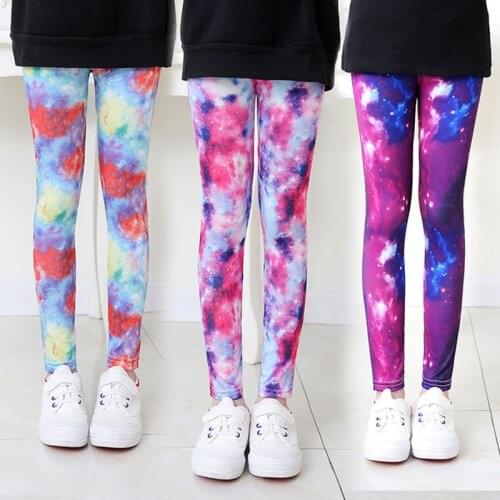 Girls Leggings Spring Summer Flower Printed Children Pants
