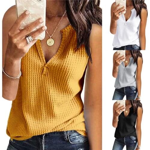 New Summer Women Tank Tops Sexy Deep V-neck T-Shirt Vest Ladies Sleeveless Elasticity Vest Solid Casual Camisole
