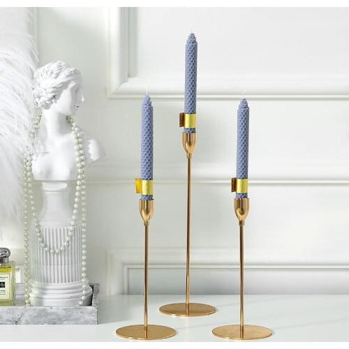 Metal Luxury Candle Holder Rose Gold Wedding Lighthouse Candle Holder Vintage Nordic Bougeoir Mariage Table Decoration DE50ZT