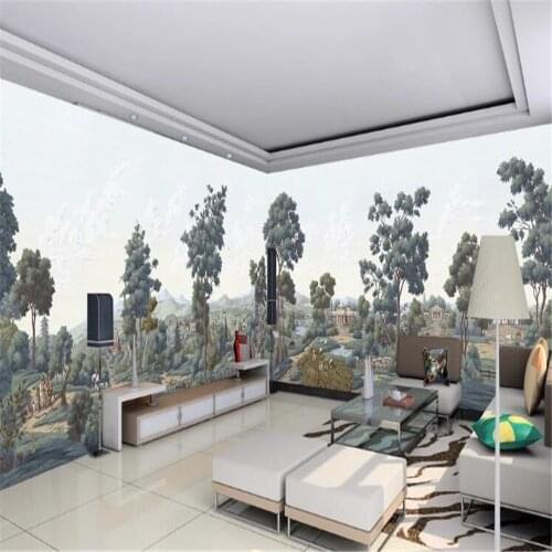 Milofi custom European retro nostalgic hand-painted medieval mural idyllic background wall