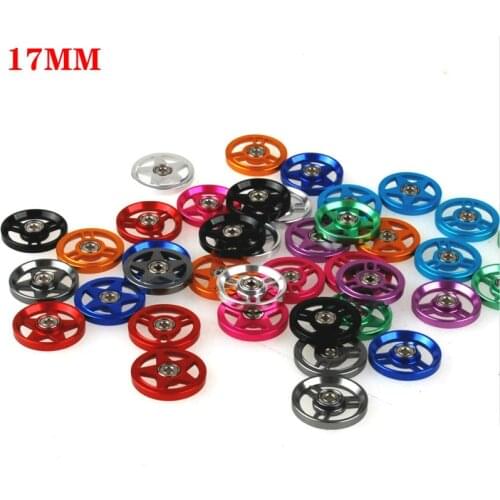 2Pcs Homemade 17mm Ball Bearing Guide Wheel Aluminum Guide Rollers Accessories for Tamiya Mini 4WD Car Model 95349/95348/15449