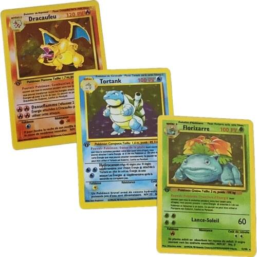 New 1996 Years First Generation French Pokemon Card Rare French Card Charizard Blastoise Venusaur Game Collection Cards