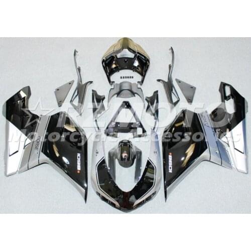 New ABS Motorcycle Fairing kit Fit For Ducati 848 evo 1098 1198 2007 2008 2009 2010 2011 2012 Custom Black Gray Cool