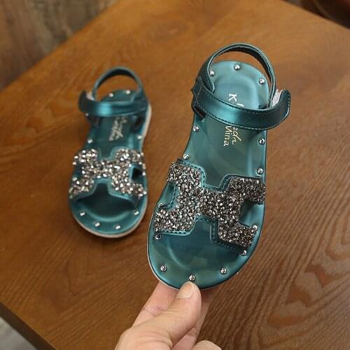 Summer 2020 New Fashion Peep Toe Princess Shoes Middle And Large Childrens Beach Shoes Korean Version Girls Sandals