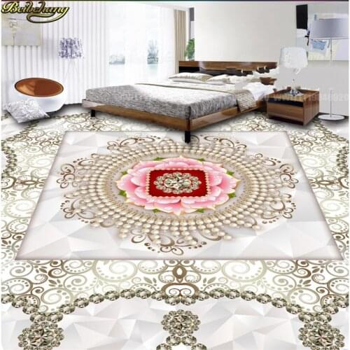 Beibehang Custom Photo Floor Painting Wallpaper Floor Sticker Luxury Diamond Pearl 3D Abstract Pattern Flooring