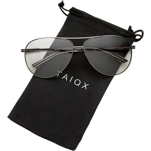 New fashion glasses ladies mens black frame color change polarized sunglasses titanium alloy metal brand sunglasses