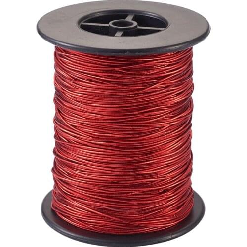 About 100m/roll 1mm Round Elastic Cord Red Green with Rubber inside Supplies for Jewelry Making DIY Necklaces Bracelets
