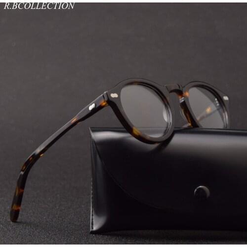 Acetate Optical Glasses Frame Women Mens Brand Designs Myopia Vintage Retro Round Spectacles Ultra Light Clear Eyewear Oculos