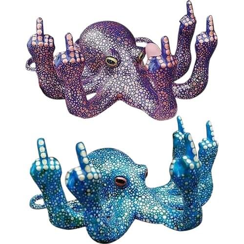 Octopus Sculpture Luminous Resin Octopus Statue Outdoor Garden Landscape Ocean Fluorescence Octopus Figurines Home Decoration