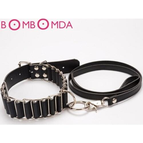 BDSM Collar Necklace Bondage With Belt,Sexy Leash Ring Chain Slave Bondage Sex Toys For Lover Role Play Sexy Toy Adult Games O15