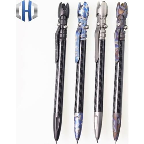 Titanium Alloy Self Defense Pen Mitsubishi UMR-83 Refill Carbon Fiber Pen EDC Tactical Pen