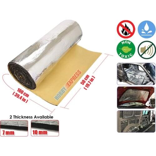 Arrowzoom 50 x 100 cm Self-Adhesive Aluminum Automotive Car Sound Deadener Noise Dampening Insulation Mat 2 Thickness Available