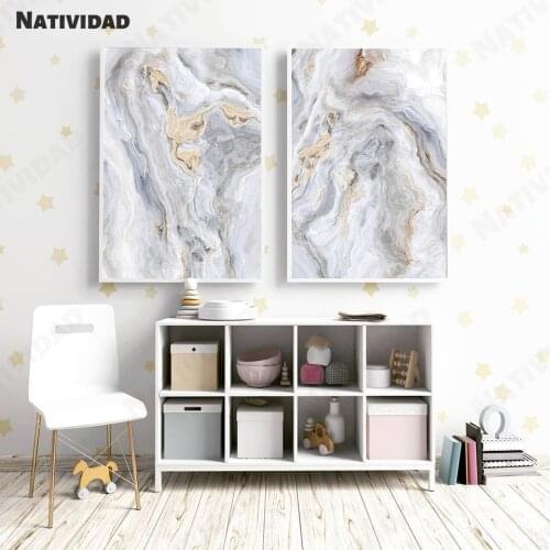 Silver Gray Marble Poster Nordic Wall Art Posters and Prints Painting Pictures Living Room Modern Home Decoration Canvas