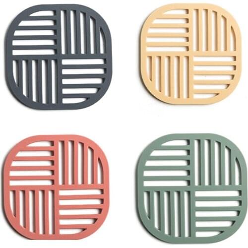 Silicone Placemat Insulation Mat Coaster Hexagon Cup Mats Pad Heat-insulated Bowl Placemat Home Decoration Desktop Tableware