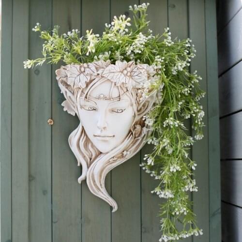 Nordic Goddess Statues Wall Hanging Flowerpot Outdoor Garden Accessories Crafts Villa Courtyard Balcony Sculpture Decoration Art