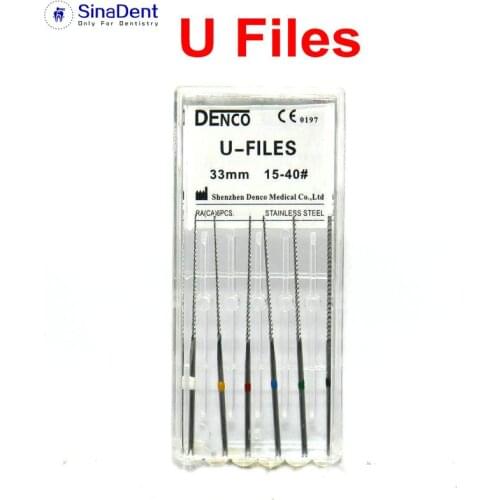 Dental Ultrasonic U-Files Staniless Steel NITI 15-40# 33mm for Root Canal Endodontics Stainless Steel Ultrasonic Files Dentistry
