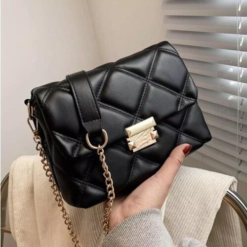 Lattice Square Crossbody bag 2021 Fashion New High-quality PU Leather Womens Designer Handbag Chain Shoulder Messenger Bag