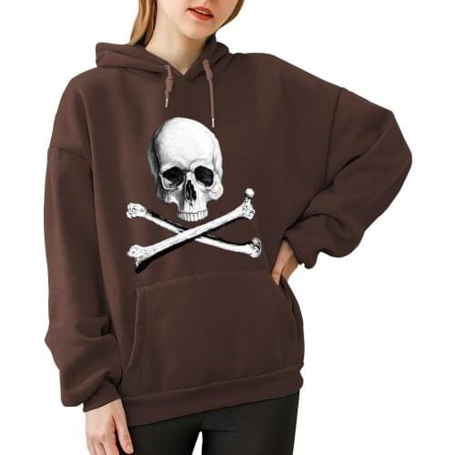 Hip Hop Hooded Sweatshirt Female Punk Hoodies Skeleton Grunge Streetwear Couples Clothes Thickn Halloween Oversized Pullover