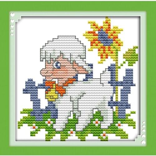 Everlasting Love A Cute Little Goat Chinese Cross Stitch Kits Ecological Cotton Stamped Printed 11CT DIY New Year Decorations