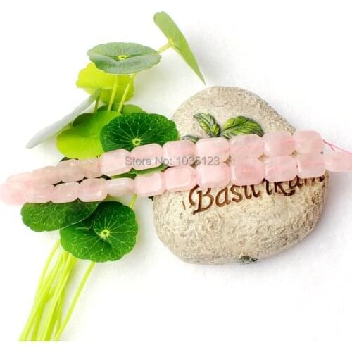 High Quality 12x16mm Natural Rose Quartzs Rectangle Shape Gem Loose Beads Strand 15" DIY Creative Jewellery Making w2365