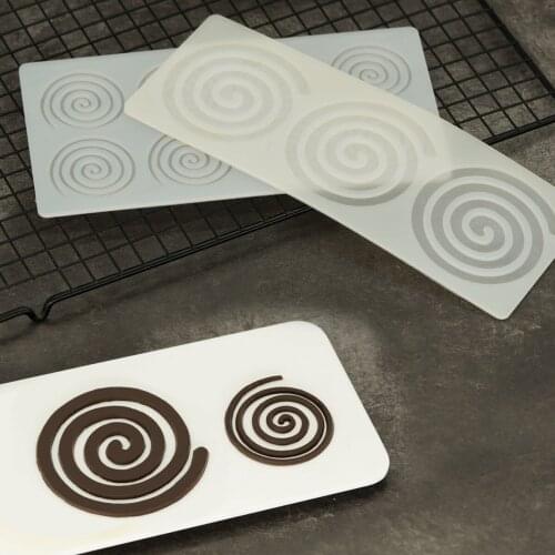 Whirlpool Shape Chocolate Stencil Mold Heliciform Shapes Silicone Mould Sugarcraft DIY Cake Decorating Garnish For Dessert