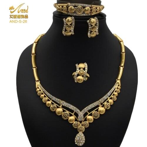 Jewelery Set Earring Wedding Ring Set African Jewelry Bracelet Set Turkish For Womens Designer 24k Gold Wholesale Pendant Gift