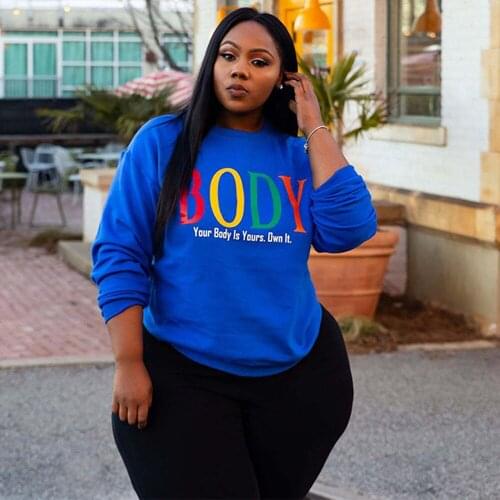 ZJFZML ZZ Women Clothing Hoodie Plus Size Letter Print Long Sleeve Sweatshirt Casual Loose Pullovers Dropshipping Wholesale