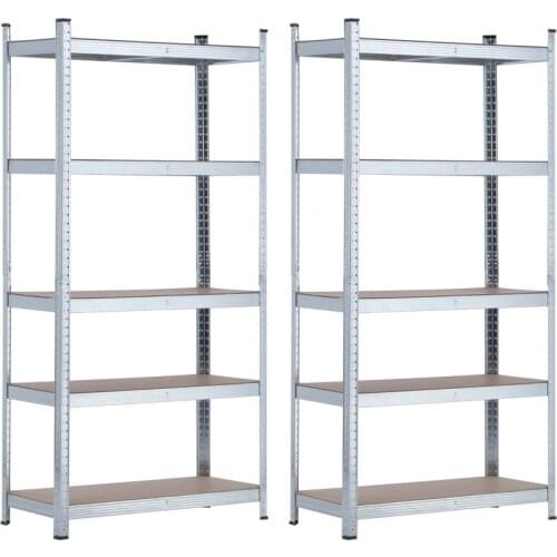 Pack 2 shelving modular galvanized with 5 adjustable shelving 180x90x40cm 875Kg GH91