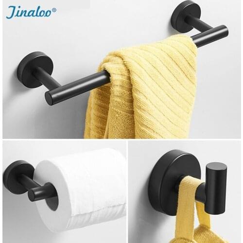 Black Painted Space Aluminum Towel Bar Robe Hooks Single Towel Hooks Towel Rack Paper Holder Bathroom Hardware