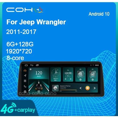 COHO For Jeep Wrangler 3 JK 2011-2017 Android 10.0 1920*720 Car Radio Player Navigation GPS 8-Core 6+128 Radio Multimedia