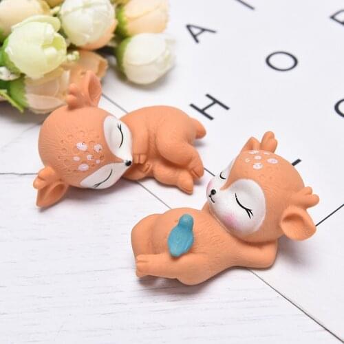 Baby birthday deer cake topper fun toys for kids children girls little gifts cake decorating animal decoration cupcake toppers