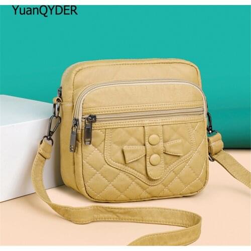 Button Design Ladies Flap Bag High Quality Soft Leather PU Leather Women Messenger Bags Fashion Mini Womens Mobile Phone Bag