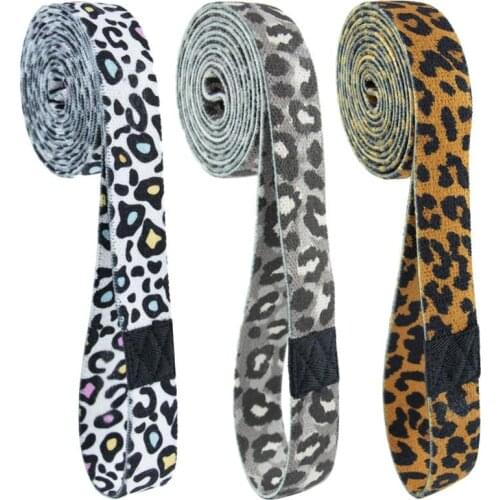 Unisex Sexy Leopard Print Yoga Squat Circle Loop Hips Resistance Bands Elastic Workout Equipment Non-slip Resistance Band