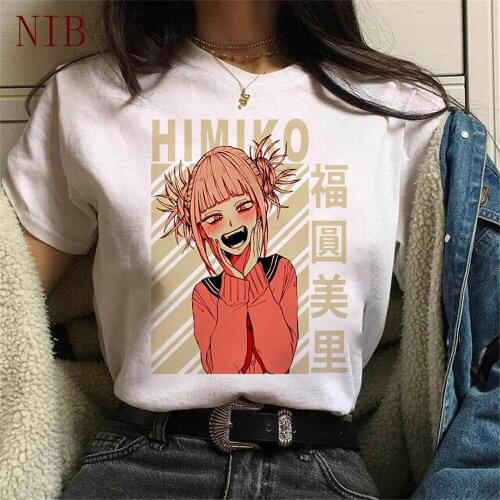 Harajuku Japanese cartoon anime t shirt women Kawaii cartoon Himiko Toga print T shirt oversized gothic punk women/mens T-Shirt