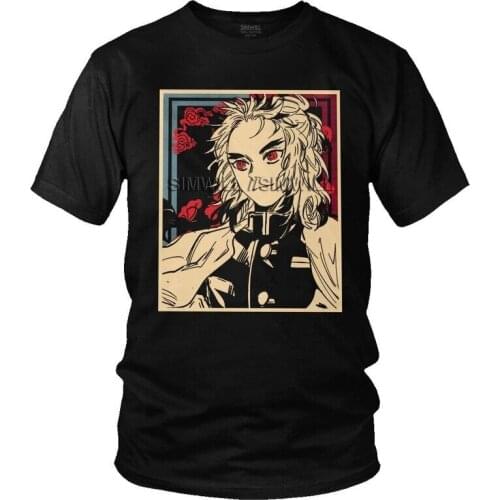 Kimetsu No Yaiba Rengoku Kyoujurou T Shirts Men Short Sleeve 100% Cotton T-shirt Demon Slayer Tees Top Graphic Tshirts Gift