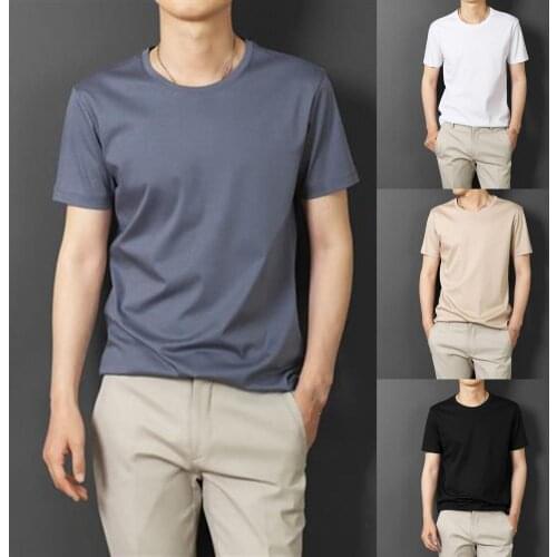 Summer Men Top Solid Color T shirt Men Breathable Short Sleeve t shirt for Men Casual O Neck t-shirt camisetas Men Clothing