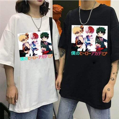 My Hero Academia Anime Manga T Shirt New Shoto Todoroki Bakugou Katsuki Deku Nice Loose T-shirt Men Tee Shirt
