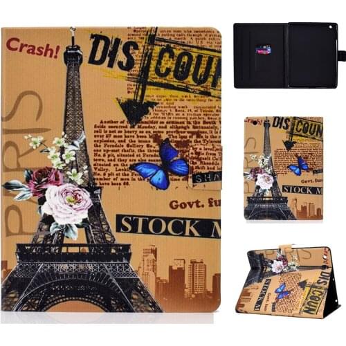 Stand Card Slot Case For Apple iPad 2/3/4 Shell Cover For iPad Case Elephant Fox Bufferfly Cartoon Pattern Capa Cover Fundas