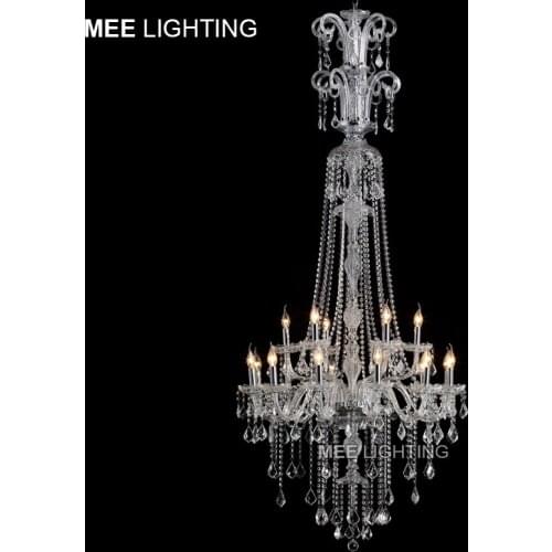 Luxury Crystal Chandelier Light Fixture Clear Large Hotel Crystal Light Lustres Hanging Lamp Suspension Fast Shipping MD2456B
